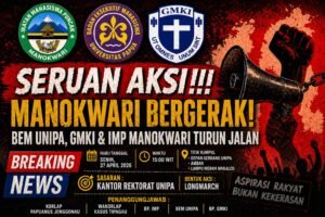 BEM UNIPA, GMKI DAN IMP Gelar aksi unjuk rasa menyikapi situasi HAM di Kabupaten Manokwari.